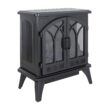EdenDirect 23.78-in W 5118 -BTU Black-2 Wood and metal Corner Infrared quartz Electric Stove with Thermostat and Remote