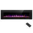 EdenDirect 60-in W Black Wall mount LED Electric Fireplace with Remote Control Included