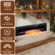 EdenDirect 60-in W Black Wall mount LED Electric Fireplace with Remote Control Included