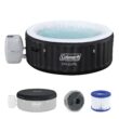 Coleman Miami 2-4 Person AirJet Inflatable Hot Tub with Cover Black 71 Inchesx26 Inches