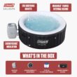 Coleman Miami 2-4 Person AirJet Inflatable Hot Tub with Cover Black 71 Inchesx26 Inches