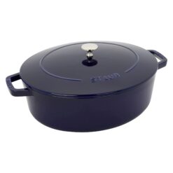 STAUB Cast Iron 6.25-qt Shallow Oval Dutch Oven - Dark Blue