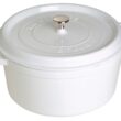 STAUB Cast Iron Round Cocotte Dutch Oven 7-quart serves 7-8 Made in France White