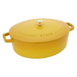STAUB Cast Iron 6.25-qt Shallow Oval Dutch Oven - Citron