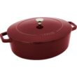 STAUB Cast Iron 6.25-qt Shallow Oval Dutch Oven - Grenadine