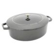 STAUB Cast Iron 6.25-qt Shallow Oval Dutch Oven - Graphite