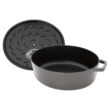 STAUB Cast Iron 6.25-qt Shallow Oval Dutch Oven - Graphite