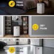 Elexnux 150 -Pint Large Room Dehumidifier For Basements , Bathrooms , Crawlspaces with Built-In Pump White