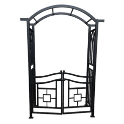 Oakland Living 4.92-ft W x 7.15-ft H Arched Black Extruded aluminum Garden Arbor