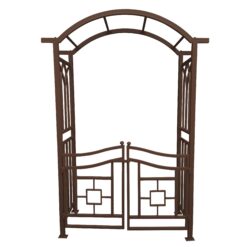 Oakland Living 4.92-ft W x 7.15-ft H Arched Brown Extruded aluminum Garden Arbor