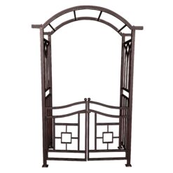 Oakland Living 4.92-ft W x 7.15-ft H Arched Bronze Extruded aluminum Garden Arbor
