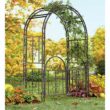 Evergreen 4.43-ft W x 7-ft H Arched Bronze Steel Garden Arbor