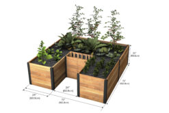 Vita 60.5-cu ft 72-in W x 72-in L x 22-in H Golden Brown Cedar Raised Garden Bed