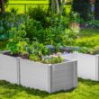 Vita 50-cu ft 72-in W x 72-in L x 22-in H Elevated White Vinyl Raised Garden Bed