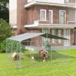 PawHut Outdoor Dog Kennel 15x15x7.5 FT Galvanized Steel&ZeroWidthSpace;