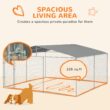 PawHut Outdoor Dog Kennel 15x15x7.5 FT Galvanized Steel&ZeroWidthSpace;