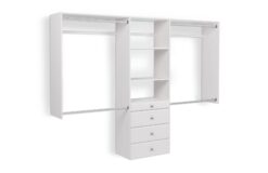 Easy Track Reach-in Tower system White Solid Shelving Wood Closet System