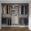 Easy Track Reach-in Tower system Weathered Grey Solid Shelving Wood Closet System