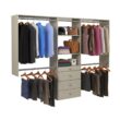 Easy Track Reach-in Tower system Weathered Grey Solid Shelving Wood Closet System