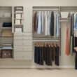 Easy Track Reach-in Tower system Weathered Grey Solid Shelving Wood Closet System