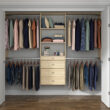 Easy Track Reach-in Tower system Honey Blonde Solid Shelving Wood Closet System