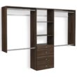 Easy Track Reach-in Tower system Truffle Solid Shelving Wood Closet System