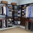 Easy Track Reach-in Tower system Truffle Solid Shelving Wood Closet System