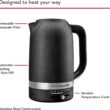 KitchenAid 1.7L Electric Kettle w/Temp Control KEK1701, Cast Iron Black