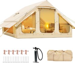 Esazn Inflatable Camping Tents Polyester 6 -Person Tent
