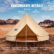 SVOPES Canvas Bell Tent Polyester 8 -Person Tent