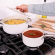 alva Mobi 8-Piece Ceramic Nonstick Cookware Set - Cannoli Cream