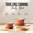 alva Neat 5-Piece Nested Ceramic Cookware Set PFAS and PFOA-Free Ceramic Nonstick Stackable Cookware Set Black