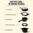 alva Neat 5-Piece Nested Ceramic Cookware Set PFAS and PFOA-Free Ceramic Nonstick Stackable Cookware Set Black