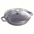 STAUB Cast Iron Perfect Pan Wok 4.5-quart serves 4-5 Made in France Graphite Gray Made in France