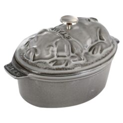STAUB Cast Iron 1-qt Pig Cocotte - Graphite Grey