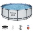 Bestway Multicolor LED Waterfall and 14 Feetx48 Inches Round Above Ground Swimming Pool Set