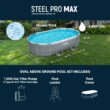Bestway Power Steel 16ft x 10ft x 42in Rectangular Above Ground Swimming Pool Set