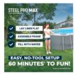Bestway Power Steel 16ft x 10ft x 42in Rectangular Above Ground Swimming Pool Set