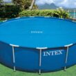 Intex 15-ft x 15-ft x 42-in Inflatable top ring Round Above-Ground Pool with Filter Pump with Ground Cloth with Pool Cover with Ladder
