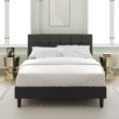 Zinus King Dark Gray Metal with Headboard