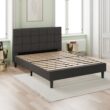 Zinus King Dark Gray Metal with Headboard