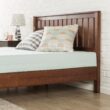 Zinus King Antique Espresso Wood Platform Bed with Headboard