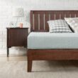 Zinus Queen Antique Espresso Wood Platform Bed with Headboard