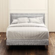 Zinus King Light Gray Tufted Bed Frame with Headboard