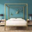 Zinus Queen Gold Metal Bed Frame with Headboard