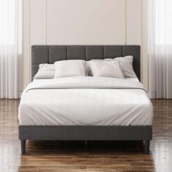 Zinus King Gray Metal with Headboard