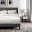 Zinus King Gray Metal with Headboard