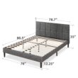 Zinus King Gray Metal with Headboard