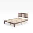 Zinus Twin Antique Espresso Wood Platform Bed with Headboard