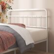 Zinus Queen White Metal Platform Bed with Headboard